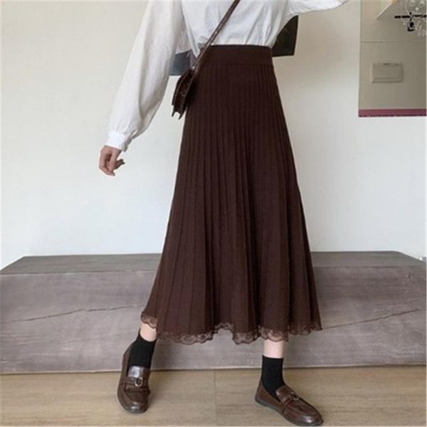 skirts korean fashion 2021 knitted bottoms solid color all-match a-line skirt lace patchwork design mid-length autumn, Black
skirts korean fashion 2021 knitted bottoms solid color all-match a-line skirt lace patchwork design mid-length autumn, Black
