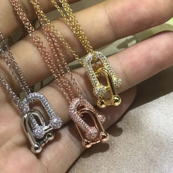 2022 brand original jewelry designer necklace zircon u-shaped pendant women's personality simple high-end sweater chain, Silver
2022 brand original jewelry designer necklace zircon u-shaped pendant women's personality simple high-end sweater chain, Silver