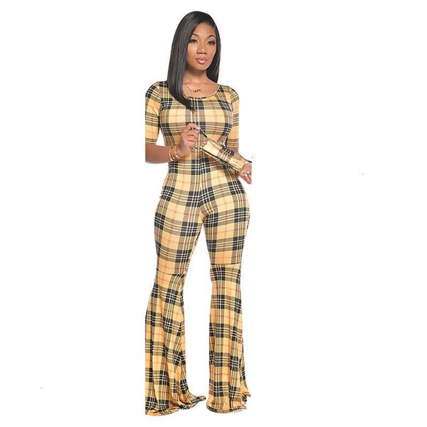 sleeve winter and women's plaid tight mid autumn printed flared jumpsuit, Black;gray
sleeve winter and women's plaid tight mid autumn printed flared jumpsuit, Black;gray