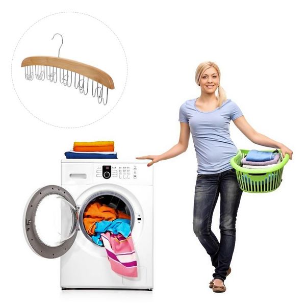 hangers & racks 1pc practical wooden tie rack multi-functional 12 hooks belt organizer for home
hangers & racks 1pc practical wooden tie rack multi-functional 12 hooks belt organizer for home