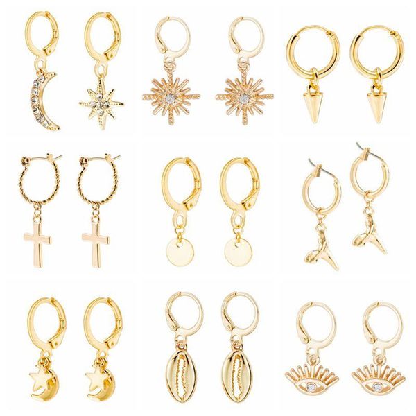hoop & huggie wholesale fashion simple gold earring women zircon samll heart cross star moon pendant ear buckle piercing jewelry, Golden;silver
hoop & huggie wholesale fashion simple gold earring women zircon samll heart cross star moon pendant ear buckle piercing jewelry, Golden;silver
