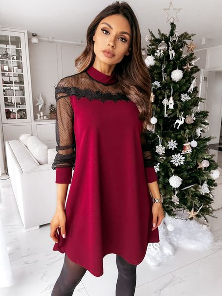2021 spring fashion party dresses women's solid color round neck lace long-sleeved street straight a-line dress women, White;black
2021 spring fashion party dresses women's solid color round neck lace long-sleeved street straight a-line dress women, White;black