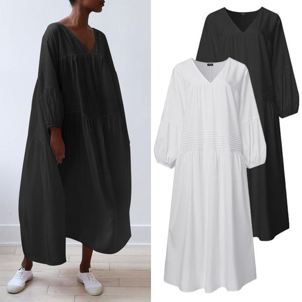 casual dresses vonda 2021 women dress v neck loose maxi long sleeve autumn sundress plus size bohemian vestidos 5xl robe, Black;gray
casual dresses vonda 2021 women dress v neck loose maxi long sleeve autumn sundress plus size bohemian vestidos 5xl robe, Black;gray