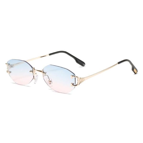 sunglasses fashion vintage small rimless women men designer travel driving punk metal oval sun glasses female uv400, White;black
sunglasses fashion vintage small rimless women men designer travel driving punk metal oval sun glasses female uv400, White;black