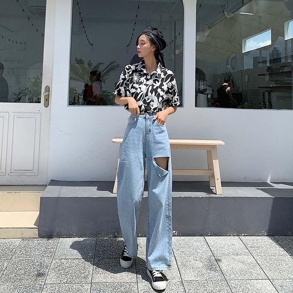women's jeans hed wide leg woman high waist denim pants ladies trousers vintage loose casual bell bottom vaqueros mujer, Blue
women's jeans hed wide leg woman high waist denim pants ladies trousers vintage loose casual bell bottom vaqueros mujer, Blue