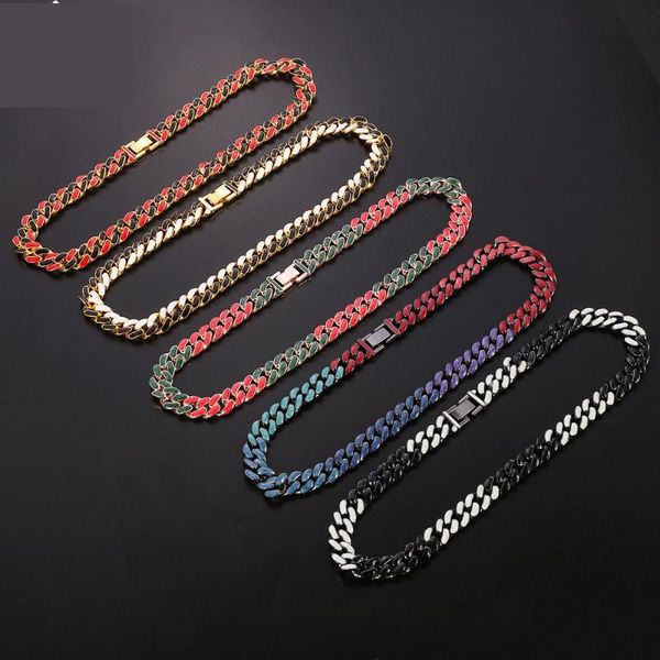 chokers 13mm hip hop multicolored neon jewelry man's rainbow enamel choker initial necklace women miami cuban link chain 18" wholes, Golden;silver
chokers 13mm hip hop multicolored neon jewelry man's rainbow enamel choker initial necklace women miami cuban link chain 18" wholes, Golden;silver