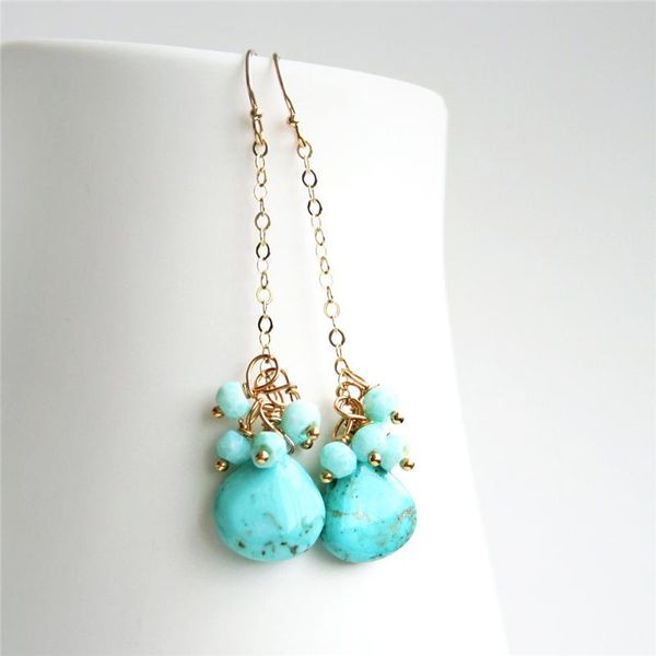 dangle & chandelier handmade natural turquoise earrings 14k gold filled jewelry boho oorbellen brinco vintage women wedding, Silver
dangle & chandelier handmade natural turquoise earrings 14k gold filled jewelry boho oorbellen brinco vintage women wedding, Silver