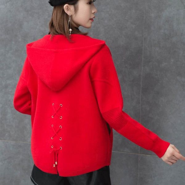 2021 woman new fashion spring autumn hooded oversize knit cardigan sweater coat female loose lace up tricot outerwear k143v9ki, White;black
2021 woman new fashion spring autumn hooded oversize knit cardigan sweater coat female loose lace up tricot outerwear k143v9ki, White;black