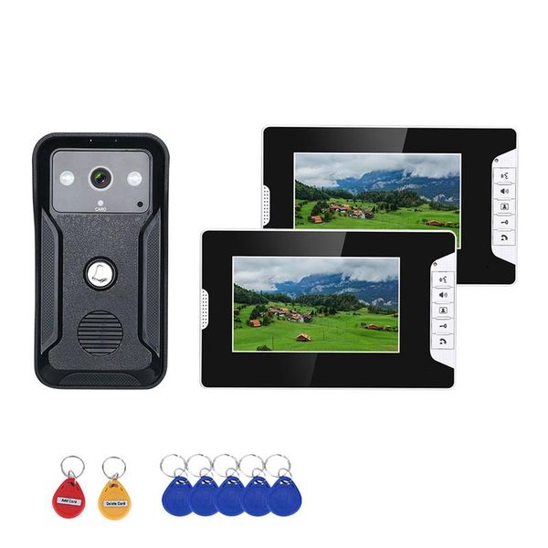 7 inch 2monitors video intercom door phone rfid system with hd doorbell 1000tvl camera with electronic door lock eu plug
7 inch 2monitors video intercom door phone rfid system with hd doorbell 1000tvl camera with electronic door lock eu plug