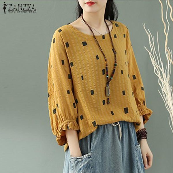 vintage printed blouse zanzea women ruffles shirt casual party tunic loose blusas robe femme summer o neck 3/4 sleeve top, White
vintage printed blouse zanzea women ruffles shirt casual party tunic loose blusas robe femme summer o neck 3/4 sleeve top, White