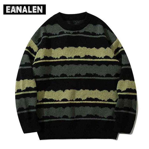 harajuku vintage jumper striped ugly sweater streetwear pullover men oversized hip hop punk knitwear video grandpa sweater 210813, White;black
harajuku vintage jumper striped ugly sweater streetwear pullover men oversized hip hop punk knitwear video grandpa sweater 210813, White;black