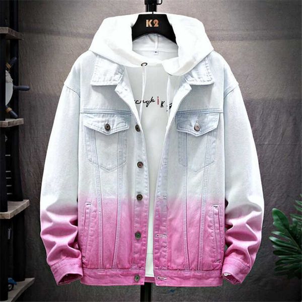 spring mens denim jacket mens trendy fashion slim bomber gradient color denim jacket male retro cowboy jeans jackets clothing x0621, Black;brown
spring mens denim jacket mens trendy fashion slim bomber gradient color denim jacket male retro cowboy jeans jackets clothing x0621, Black;brown