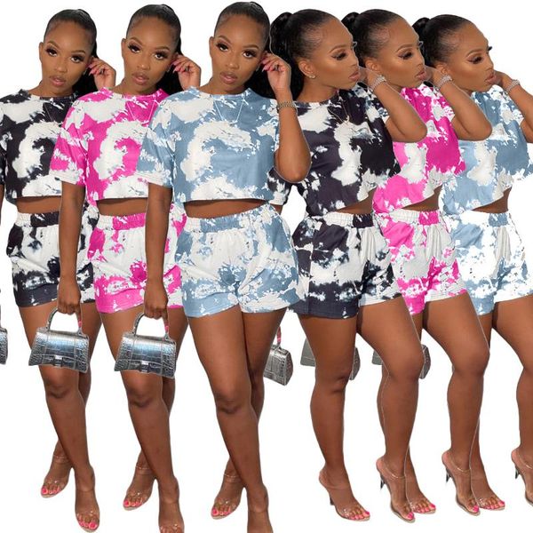 women's tracksuits rstylish women summer 2021 tie dye short sleeve o neck slim fit crop high waist shorts two piece set, Gray
women's tracksuits rstylish women summer 2021 tie dye short sleeve o neck slim fit crop high waist shorts two piece set, Gray