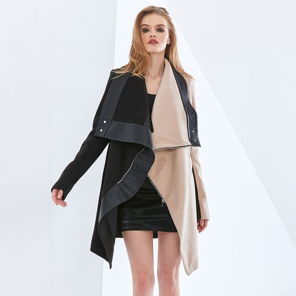 patchwork tweed pu leather jacket for women lapel long sleeve casual hit color jackets female fashion new spring, Black;brown
patchwork tweed pu leather jacket for women lapel long sleeve casual hit color jackets female fashion new spring, Black;brown