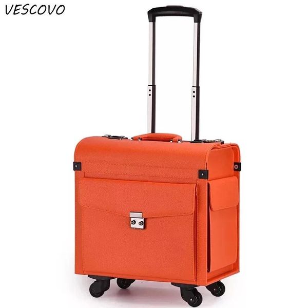 suitcases vescovo 16"inch retro pu leather rolling luggage universal wheel women boarding trolley travel suitcase
suitcases vescovo 16"inch retro pu leather rolling luggage universal wheel women boarding trolley travel suitcase