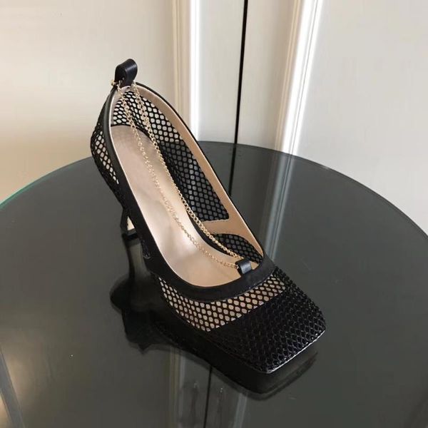 dress shoes 2021 women's fashion mesh chain luxury high heel hollow casual brand square toe 7.5cm heels, Black
dress shoes 2021 women's fashion mesh chain luxury high heel hollow casual brand square toe 7.5cm heels, Black