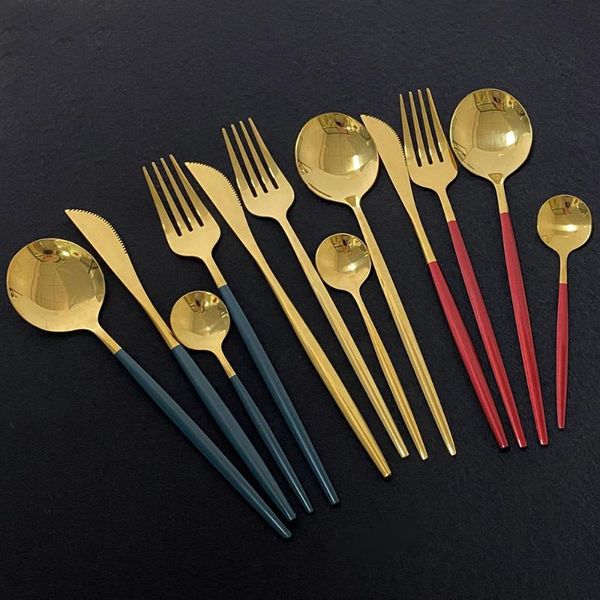 dinnerware sets 24pcs colorful set stainless steel cutlery kitchen mirror gold tableware knife fork spoon dinner
dinnerware sets 24pcs colorful set stainless steel cutlery kitchen mirror gold tableware knife fork spoon dinner