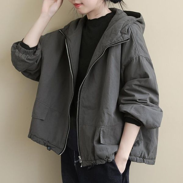 women's trench coats hooded cotton jacket large size black gray long sleeve autumn and winter solid color versatile casual warm coat, Tan;black
women's trench coats hooded cotton jacket large size black gray long sleeve autumn and winter solid color versatile casual warm coat, Tan;black