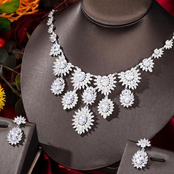 earrings & necklace blachette fashion luxury zircon 4pcs women's wedding banquet festival celebration gorgeous jewelry set, Silver
earrings & necklace blachette fashion luxury zircon 4pcs women's wedding banquet festival celebration gorgeous jewelry set, Silver