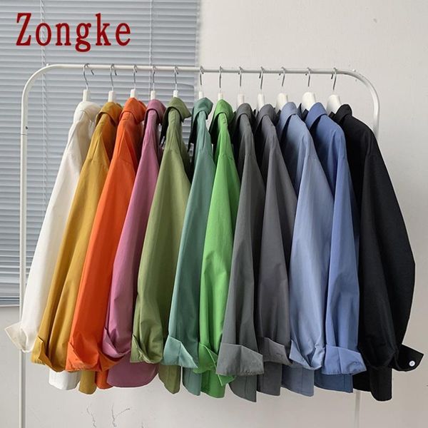 men's casual shirts zongke solid for men clothing korean style shirt long sleeve harajuku mens clothes 5xl 2021 spring, White;black
men's casual shirts zongke solid for men clothing korean style shirt long sleeve harajuku mens clothes 5xl 2021 spring, White;black