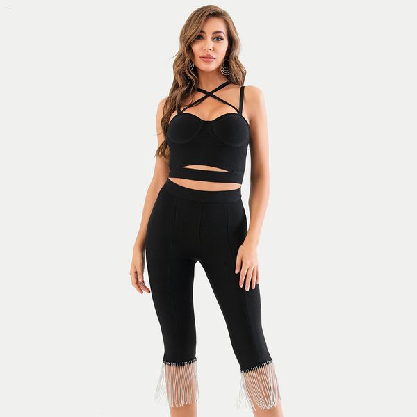 2021 new summer women black hollow out tassel bandage 2 two pieces sets sleeveless short & pants club party casual set 9yj7, Gray
2021 new summer women black hollow out tassel bandage 2 two pieces sets sleeveless short & pants club party casual set 9yj7, Gray