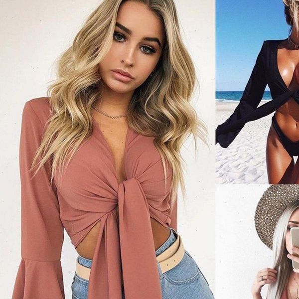 summer womens shirts casual loose crop chiffon blouse ladies bow v neck off shoulder vest blouses flare sleeve bandeau, White
summer womens shirts casual loose crop chiffon blouse ladies bow v neck off shoulder vest blouses flare sleeve bandeau, White