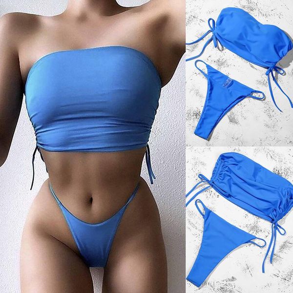 bikini 2021 pleated bandeau swimsuit female swimwear women mini thong set bather swimming beachwear for bathing suit women's, White;black
bikini 2021 pleated bandeau swimsuit female swimwear women mini thong set bather swimming beachwear for bathing suit women's, White;black