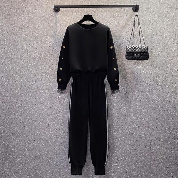 women's two piece pants sequin and striped jogging suit ensemble femme 2 pieces spring set tracksuit women clothes conjunto feminino, White
women's two piece pants sequin and striped jogging suit ensemble femme 2 pieces spring set tracksuit women clothes conjunto feminino, White