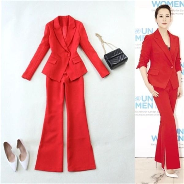 women's suits & blazers fashion suit female large size autumn / spring big red slim one button + speaker pants women, White;black
women's suits & blazers fashion suit female large size autumn / spring big red slim one button + speaker pants women, White;black