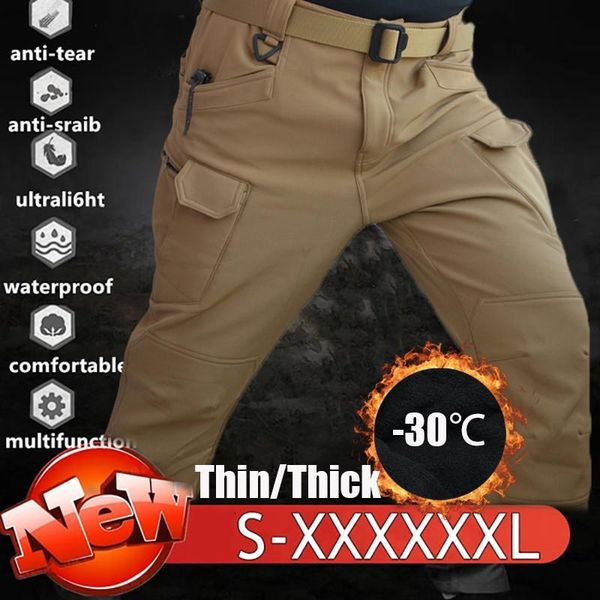 men's pants winter fleece warm men thick casual outdoor hiking multiple pocket military tactical waterproof cargo trousers male, Black
men's pants winter fleece warm men thick casual outdoor hiking multiple pocket military tactical waterproof cargo trousers male, Black
