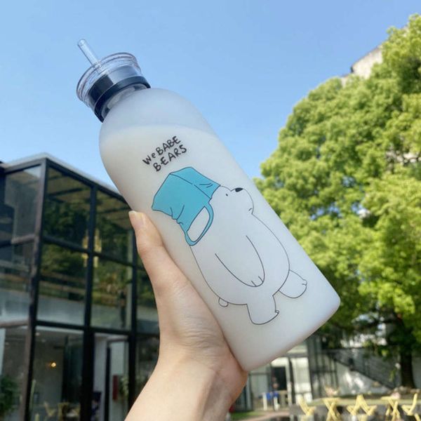 1000ml large capacity water bottl cute bear pattern plastic water bottle transparent frosted leak-proof drinkware water cup
1000ml large capacity water bottl cute bear pattern plastic water bottle transparent frosted leak-proof drinkware water cup