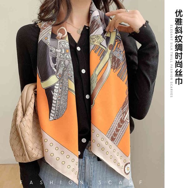 scarf silk scarf female autumn and winter warm neck protection 90 large elegant temperament twill fashion scarf bib decorative, Blue;gray
scarf silk scarf female autumn and winter warm neck protection 90 large elegant temperament twill fashion scarf bib decorative, Blue;gray