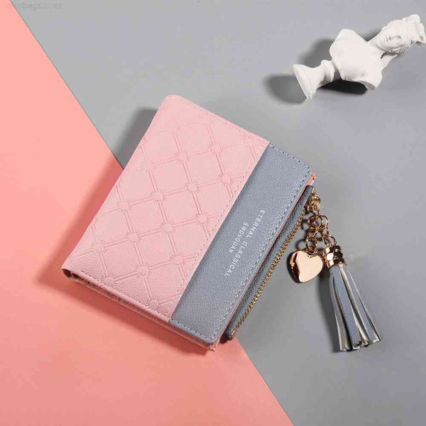 wallet korean women's short splicing color contrast tassel zipper multi card zero, Red;black
wallet korean women's short splicing color contrast tassel zipper multi card zero, Red;black