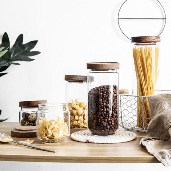storage bottles & jars glass jar transparent kitchen container with bamboo cover for store grain flour rice sugar
storage bottles & jars glass jar transparent kitchen container with bamboo cover for store grain flour rice sugar