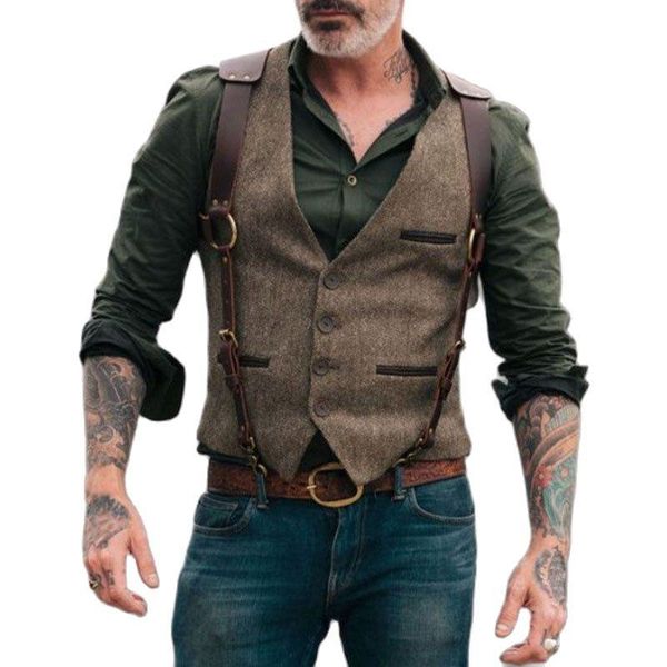 men's vests wool tweed men suit victorian steampunk cosplay mens waistcoat with suede gentleman groomman wedding slim fit gilet, Black;white
men's vests wool tweed men suit victorian steampunk cosplay mens waistcoat with suede gentleman groomman wedding slim fit gilet, Black;white