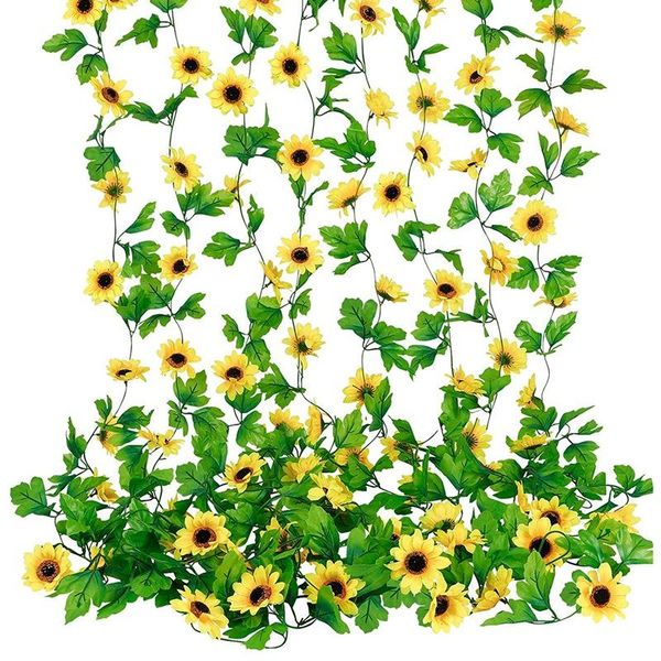 decorative flowers & wreaths 8pcs artificial sunflower garlands faux silk vines with green leaves for wedding table home birthday party
decorative flowers & wreaths 8pcs artificial sunflower garlands faux silk vines with green leaves for wedding table home birthday party
