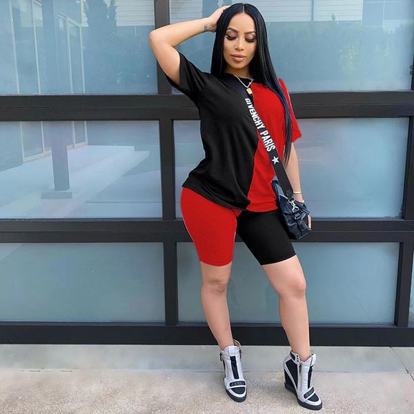 women's tracksuits patchwork t-shirt+shorts matching set 2piece casual conjunto deportivo mujer plus size summer clothes for women, Gray
women's tracksuits patchwork t-shirt+shorts matching set 2piece casual conjunto deportivo mujer plus size summer clothes for women, Gray