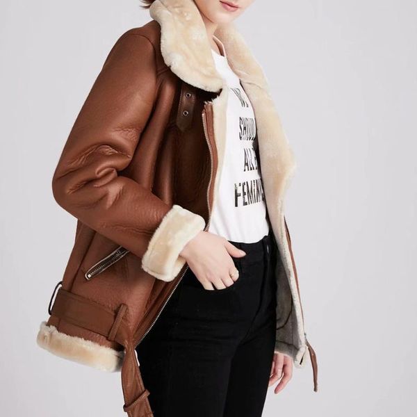 women's leather & faux mandylandy women autumn and winter thickening fur jacket fashion pu coats outwear extra thick warm jackets coat, Black
women's leather & faux mandylandy women autumn and winter thickening fur jacket fashion pu coats outwear extra thick warm jackets coat, Black
