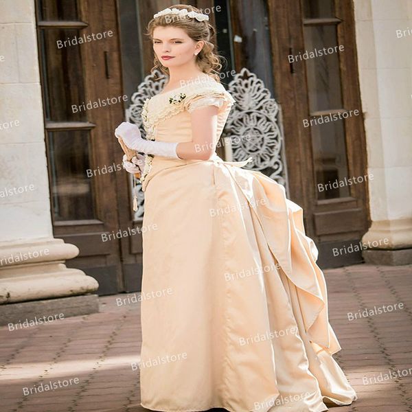 vintage palace gold gothic wedding dresses 2021 off the shoulder lace flowers medieval costumes masquerade country punk wedding gowns cheap, White
vintage palace gold gothic wedding dresses 2021 off the shoulder lace flowers medieval costumes masquerade country punk wedding gowns cheap, White