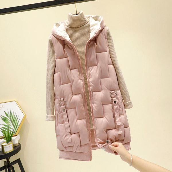 women's vests autumn winter long puffer vest women hooded thick pink padded jacket female casual waistcoat ladies sleeveless coat outwe, Black;white
women's vests autumn winter long puffer vest women hooded thick pink padded jacket female casual waistcoat ladies sleeveless coat outwe, Black;white