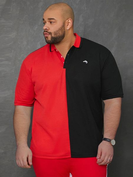 extended sizes men two tone shark print polo shirt y9dk#, White;black
extended sizes men two tone shark print polo shirt y9dk#, White;black