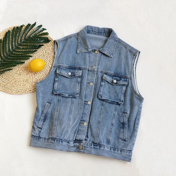 women's vests women sleeveless denim jacket vest casual loose vintage jeans waistcoat korean fashion designer coat outwear, Black;white
women's vests women sleeveless denim jacket vest casual loose vintage jeans waistcoat korean fashion designer coat outwear, Black;white
