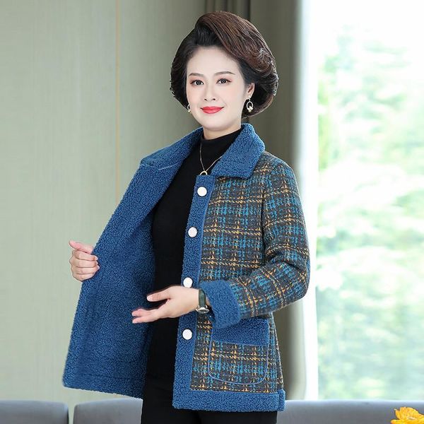 women's jackets 2021 jacket autumn and winter plaid woolen coat short plus velvet thick small lamb cashmere, Black;brown
women's jackets 2021 jacket autumn and winter plaid woolen coat short plus velvet thick small lamb cashmere, Black;brown