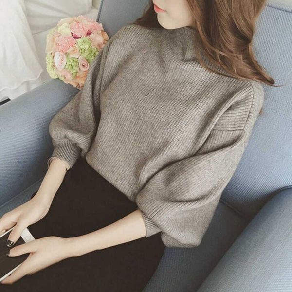 women's sweaters autumn spring for women solid knitted pullovers korean style three quarter lantern sleeve casual jumpers female cwpw, White;black
women's sweaters autumn spring for women solid knitted pullovers korean style three quarter lantern sleeve casual jumpers female cwpw, White;black