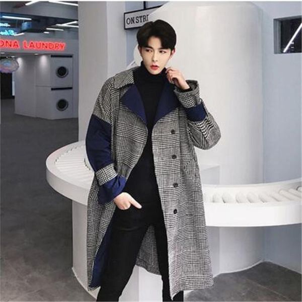 men's trench coats plaid long man overcoat sleeved patchwork design men coat british retro color matching lapels windbreaker, Tan;black
men's trench coats plaid long man overcoat sleeved patchwork design men coat british retro color matching lapels windbreaker, Tan;black