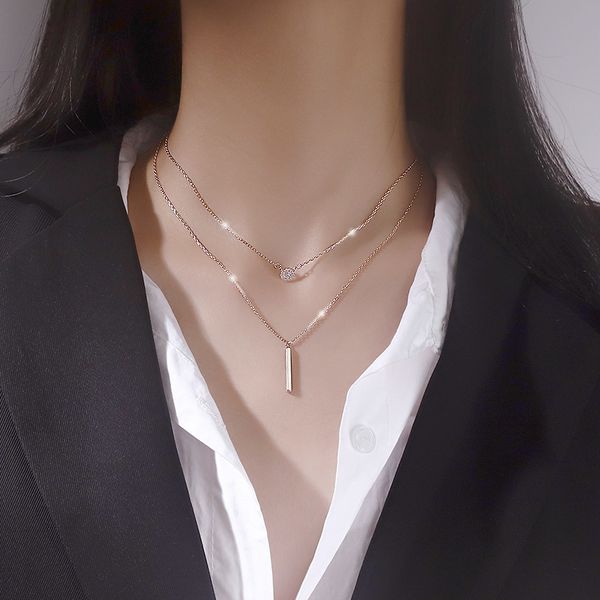 pendant double-layer necklace female pendant light luxury niche dign simple net red temperament ins cold wind clavicle chain, White
pendant double-layer necklace female pendant light luxury niche dign simple net red temperament ins cold wind clavicle chain, White
