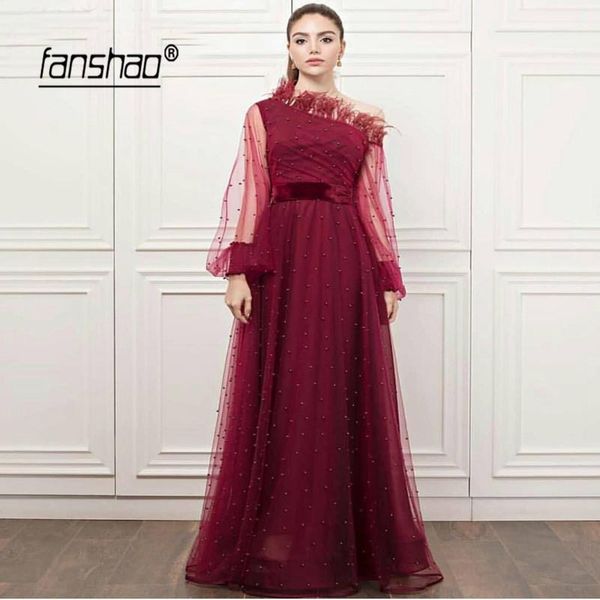 party dresses burgundy muslim evening pearls feathers islamic dubai saudi arabic long elegant one shoulder dress prom, White;black
party dresses burgundy muslim evening pearls feathers islamic dubai saudi arabic long elegant one shoulder dress prom, White;black