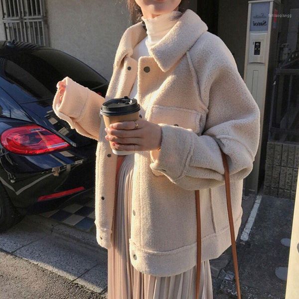 women's jackets 2021 single-row button-down loose fitting jacket womens autumn winter turn-down collar solid color outerwear with pocke, Black;brown
women's jackets 2021 single-row button-down loose fitting jacket womens autumn winter turn-down collar solid color outerwear with pocke, Black;brown