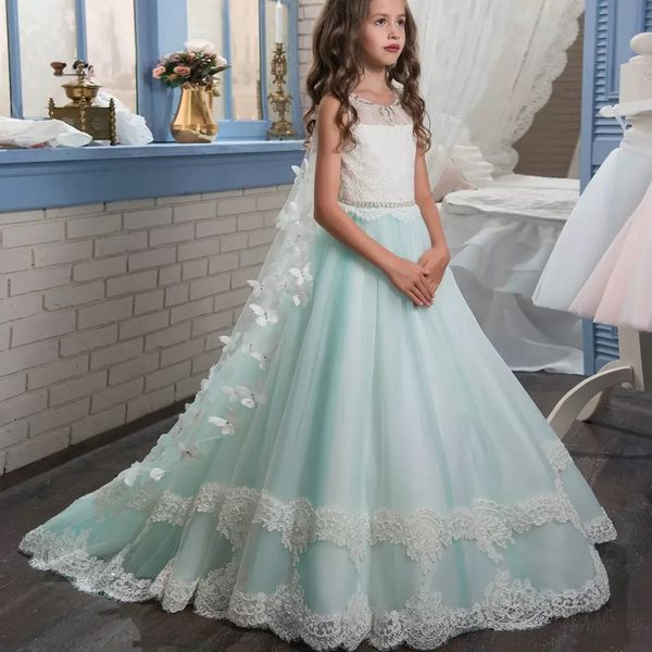 new toddler ball gowns girls pageant dresses jewel long sleeves formal kids party gown flower girl dresses for weddings, White;blue
new toddler ball gowns girls pageant dresses jewel long sleeves formal kids party gown flower girl dresses for weddings, White;blue