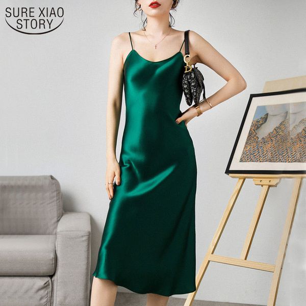 luxury shiny sundress satin sleeveless spaghetti strap imitation silk dress women straight solid green 13115 210417, Black;gray
luxury shiny sundress satin sleeveless spaghetti strap imitation silk dress women straight solid green 13115 210417, Black;gray